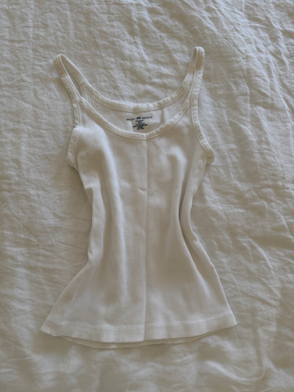 Brandy Melville White Ribbed Tank Top